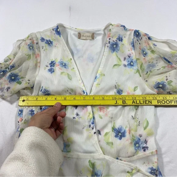 Altar’d  State Maxi Floral Wrap Dress in White womens Small white short sleeve - Picture 10 of 13